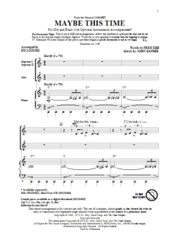 page one of Maybe This Time (arr. Ed Lojeski) (SSA Choir)