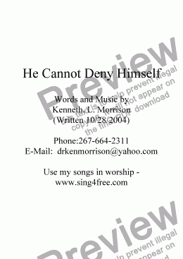 page one of He Cannot Deny Himself - CV4