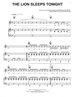 page one of The Lion Sleeps Tonight (Piano, Vocal & Guitar Chords (Right-Hand Melody))