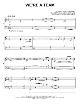 page one of We're A Team (Piano Solo)