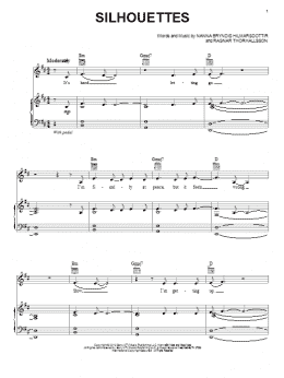 page one of Silhouettes (Piano, Vocal & Guitar Chords (Right-Hand Melody))