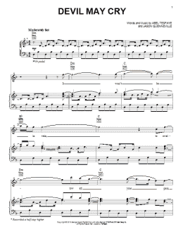 page one of Devil May Cry (Piano, Vocal & Guitar Chords (Right-Hand Melody))