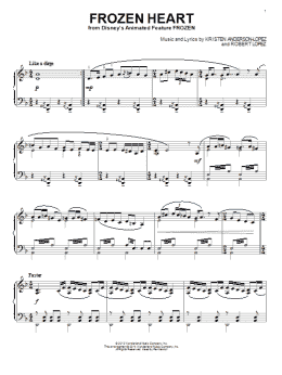 page one of Frozen Heart (from Disney's Frozen) (Piano Solo)