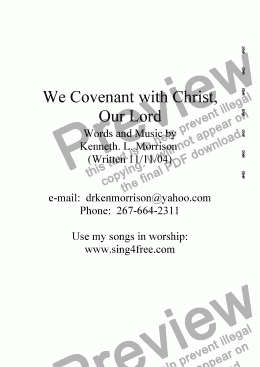 page one of We Covenant with Christ, Our Lord - CV4