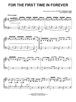 page one of For The First Time In Forever (from Frozen) (Piano Solo)