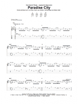 page one of Paradise City (Guitar Tab)