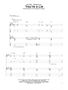 page one of You're A Lie (Guitar Tab)