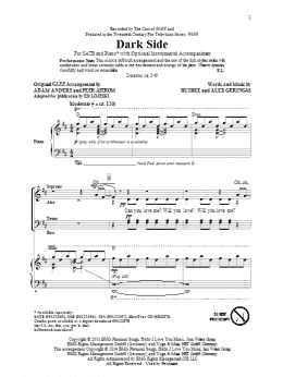 page one of Dark Side (SATB Choir)