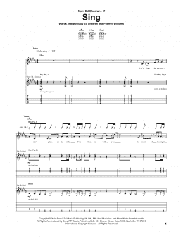 page one of Sing (Guitar Tab)
