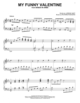 page one of My Funny Valentine (Piano Solo)