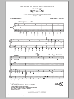 page one of Agnus Dei (from Petite Mass) (SSA Choir)