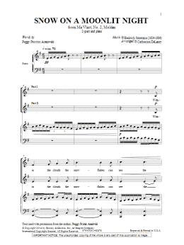 page one of Snow On A Moonlit Night (2-Part Choir)