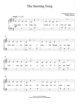 page one of The Snoring Song (Educational Piano)