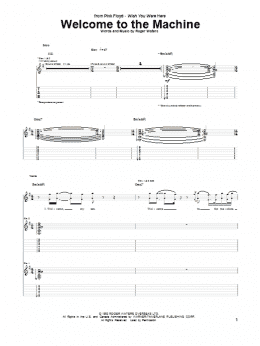 page one of Welcome To The Machine (Guitar Tab)