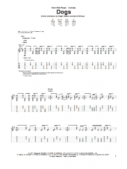 page one of Dogs (Guitar Tab)