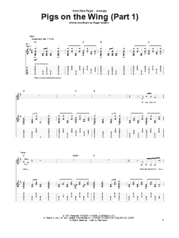 page one of Pigs On The Wing (Part 1) (Guitar Tab)