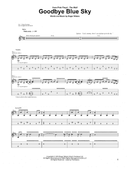 page one of Goodbye Blue Sky (Guitar Tab)