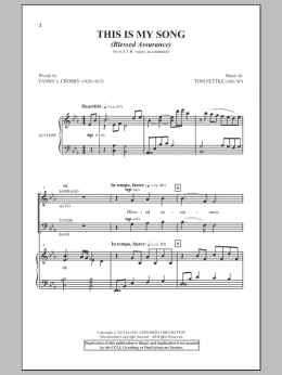 page one of This Is My Song (Blessed Assurance) (SATB Choir)