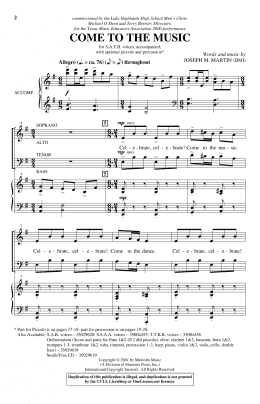 page one of Come To The Music (SATB Choir)