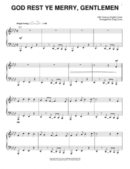 page one of God Rest Ye Merry, Gentlemen (arr. Craig Curry) (Piano Solo)