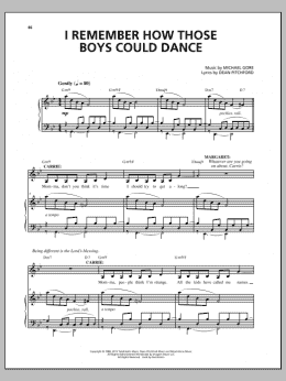 page one of I Remember How Those Boys Could Dance (from Carrie The Musical) (Piano & Vocal)