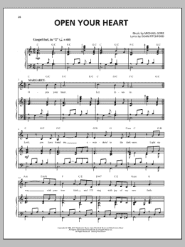 page one of Open Your Heart (from Carrie The Musical) (Piano & Vocal)