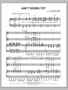 page one of Ain't Down Yet (from the musical Rocky) (Piano & Vocal)