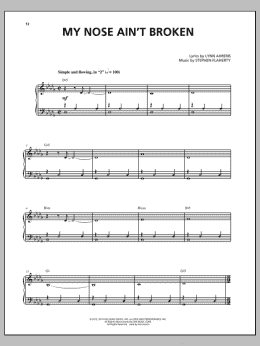 page one of My Nose Ain't Broken (from the musical Rocky) (Piano & Vocal)