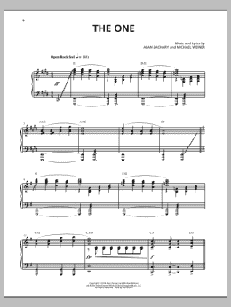 page one of The One (Piano & Vocal)