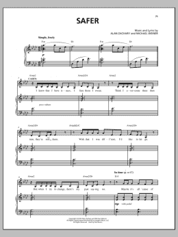 page one of Safer (Piano & Vocal)