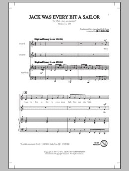 page one of Jack Was Ev'ry Inch A Sailor (2-Part Choir)
