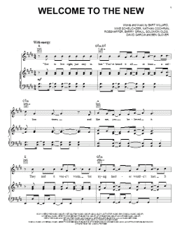 page one of Welcome To The New (Piano, Vocal & Guitar Chords (Right-Hand Melody))