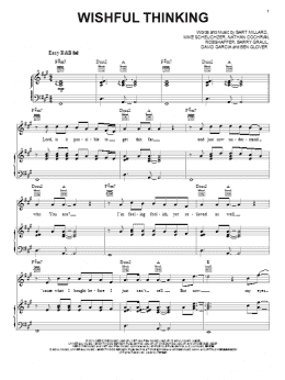 page one of Wishful Thinking (Piano, Vocal & Guitar Chords (Right-Hand Melody))