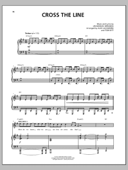 page one of Cross The Line (Piano & Vocal)