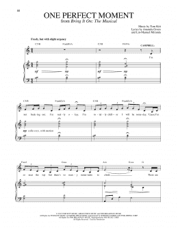 page one of One Perfect Moment (from Bring It On: The Musical) (Piano & Vocal)