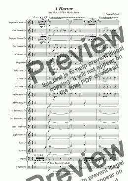 page one of Horror (1st Mov. of Film Music Suite - Brass Band)