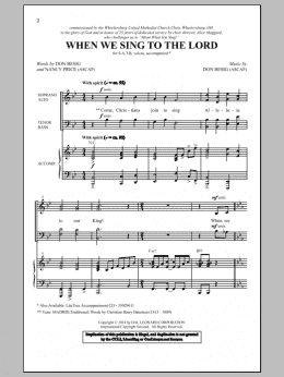 page one of When We Sing To The Lord (SATB Choir)