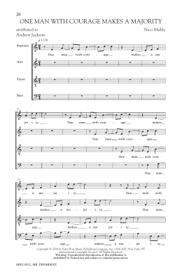 page one of One Man With Courage Makes A Majority (SATB Choir)