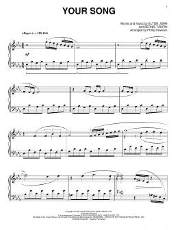 page one of Your Song [Classical version] (arr. Phillip Keveren) (Piano Solo)