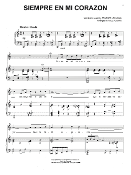 page one of Siempre En Mi Corazon (Piano & Vocal)