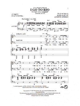 page one of I Go To Rio (from The Boy From Oz) (arr. Ryan O'Connell) (SAB Choir)