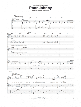 page one of Poor Johnny (Guitar Tab)