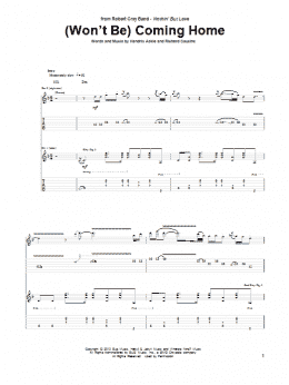 page one of (Won't Be) Coming Home (Guitar Tab)