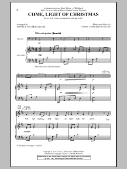 page one of Come, Light Of Christmas (SATB Choir)