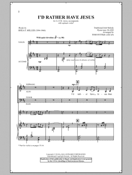 page one of I'd Rather Have Jesus (SATB Choir)