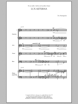 page one of Lux Aeterna (SATB Choir)