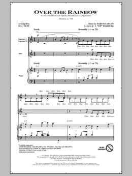 page one of Over The Rainbow (SSA Choir)