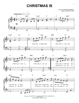 page one of Christmas Is (Very Easy Piano)