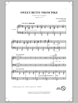 page one of Sweet Betsy From Pike (SATB Choir)