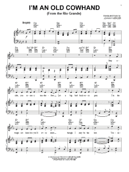 page one of I'm An Old Cowhand (From The Rio Grande) (Piano, Vocal & Guitar Chords (Right-Hand Melody))